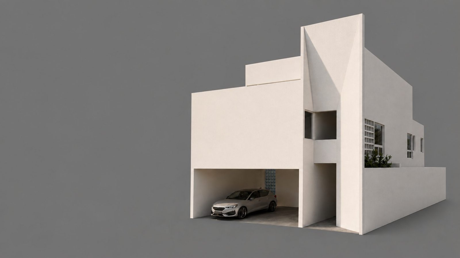 Fachada de casa contemporánea proyectada por Roberto Morales