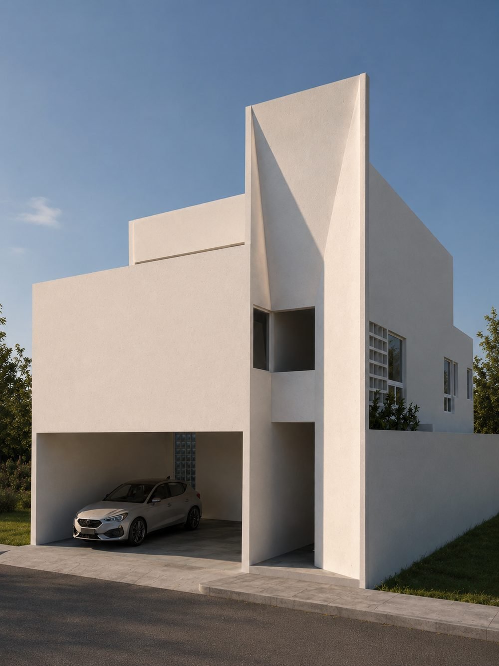 Fachada blanca de Proyecto Ébano
